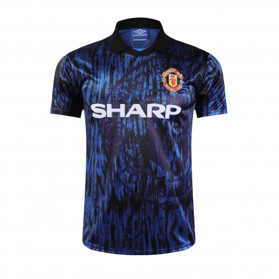 Camisola Manchester United Retro Equipamento Segundo 1993 Manga Curta